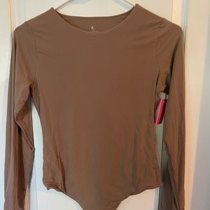 Women's Crew Neck Long Sleeve Bodysuit Second-skin Feel